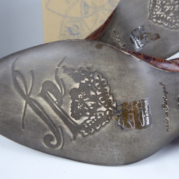 Free People Cecile Ankle Bootie Leather Croc NIB - Picture 6 of 8